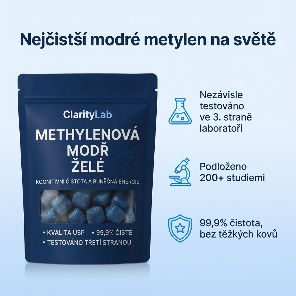 Gumové bonbóny s methylenovou modří
