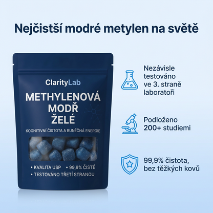 Gumové bonbóny s methylenovou modří