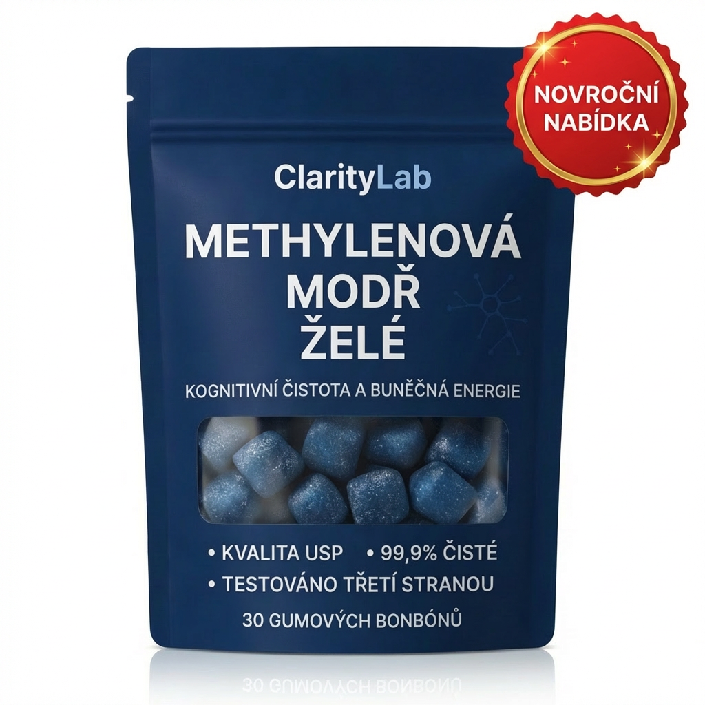 Gumové bonbóny s methylenovou modří